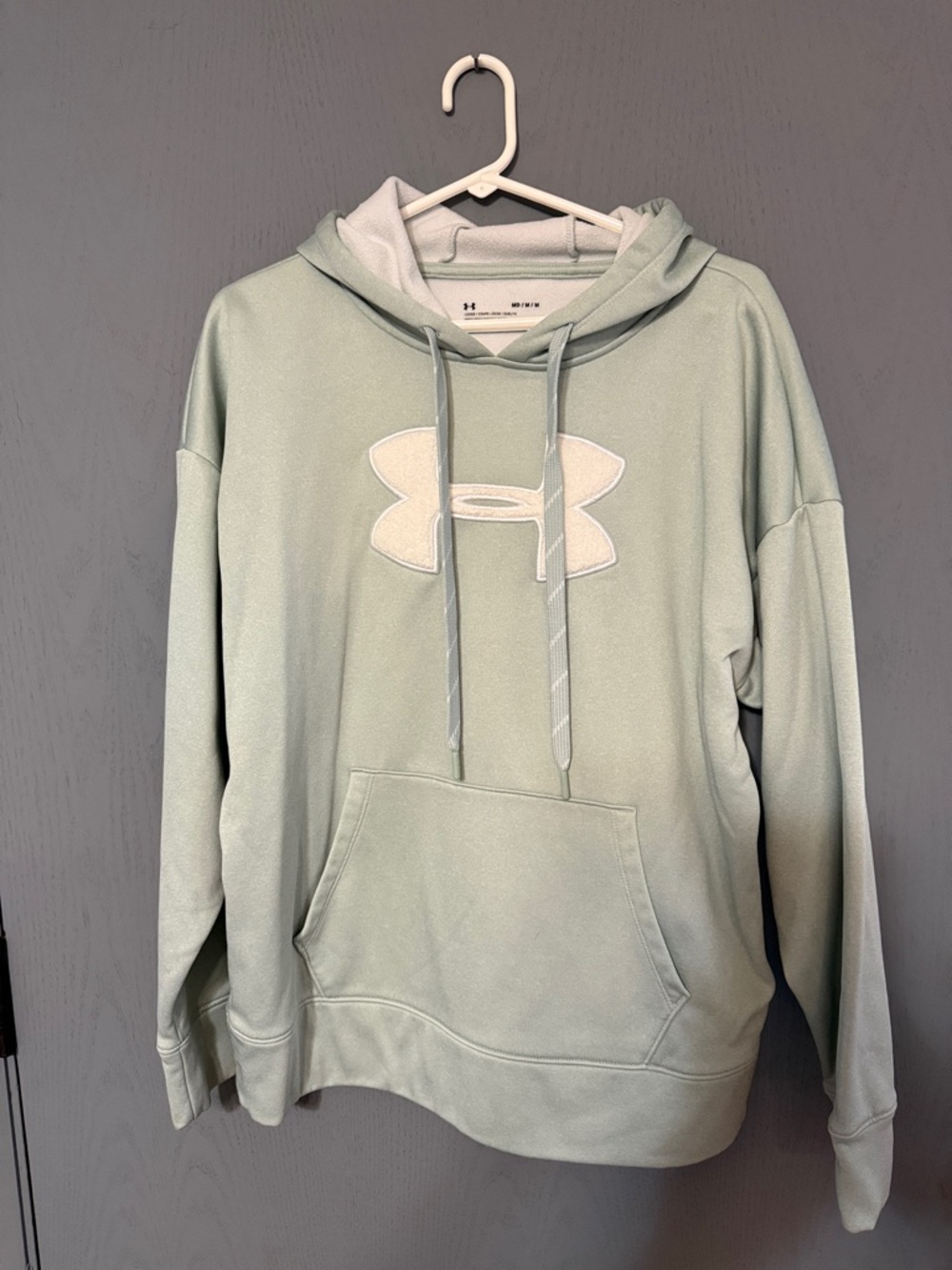 Under Armour Pale Mint Green Hoodie with White Logo